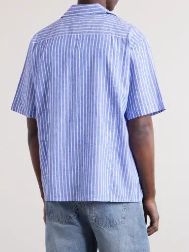 Corridor Camp-Collar Striped Linen and Cotton-Blend Shirt - Men | Thumbnail 4 Corridor Camp-Collar Striped Linen and Cotton-Blend Shirt - Men | Thumbnail 4