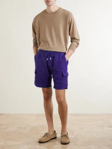 Vilebrequin Straight-Leg Linen Drawstring Cargo Shorts - Men | Thumbnail 2 Vilebrequin Straight-Leg Linen Drawstring Cargo Shorts - Men | Thumbnail 2