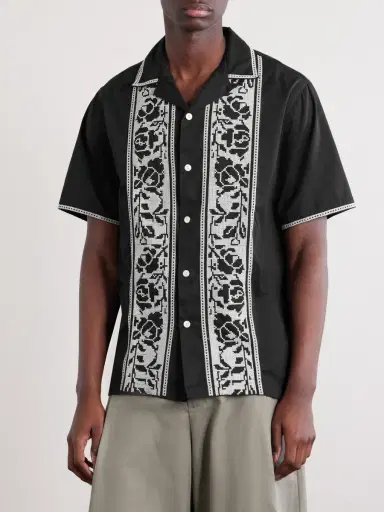 Portuguese Flannel Convertible-Collar Embroidered Cotton Shirt - Men | Thumbnail 3 Portuguese Flannel Convertible-Collar Embroidered Cotton Shirt - Men | Thumbnail 3
