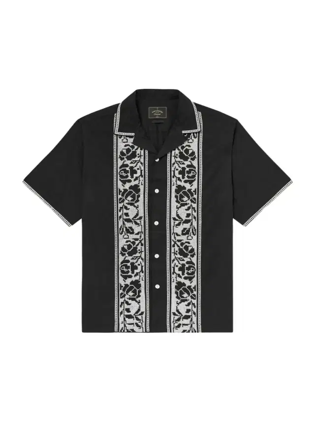 Convertible-Collar Embroidered Cotton Shirt - Men