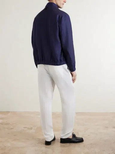 Canali Linen Bomber Jacket - Men | Thumbnail 4 Canali Linen Bomber Jacket - Men | Thumbnail 4