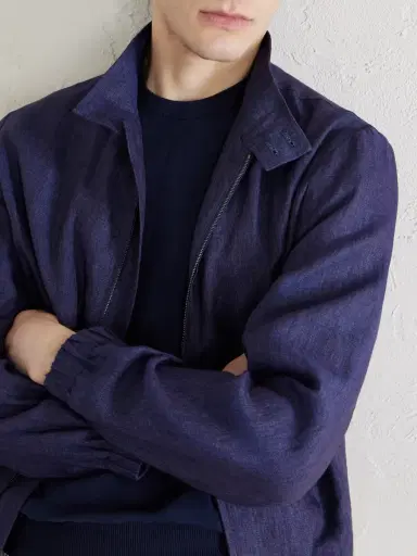 Canali Linen Bomber Jacket - Men | Thumbnail 5 Canali Linen Bomber Jacket - Men | Thumbnail 5