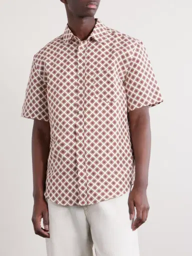 Portuguese Flannel Convertible-Collar Printed Silk and Linen-Blend Shirt - Men | Thumbnail 3 Portuguese Flannel Convertible-Collar Printed Silk and Linen-Blend Shirt - Men | Thumbnail 3
