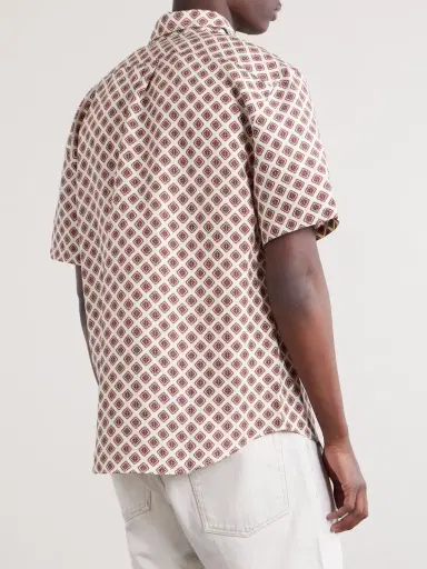 Portuguese Flannel Convertible-Collar Printed Silk and Linen-Blend Shirt - Men | Thumbnail 4 Portuguese Flannel Convertible-Collar Printed Silk and Linen-Blend Shirt - Men | Thumbnail 4