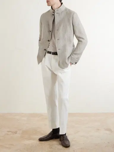 Zegna Textured-Linen Jacket - Men | Thumbnail 2