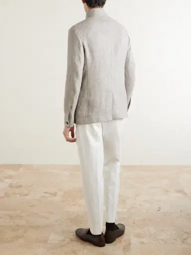 Zegna Textured-Linen Jacket - Men | Thumbnail 4