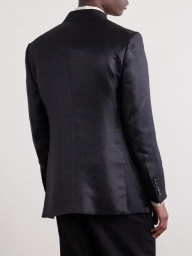 Tom Ford Double-Breasted Silk-Hopsack Blazer - Men | Thumbnail 3 Tom Ford Double-Breasted Silk-Hopsack Blazer - Men | Thumbnail 3