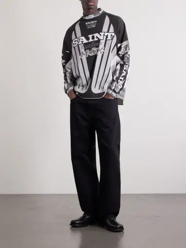 SAINT Mxxxxxx Printed Cotton-Jersey Sweater - Men | Thumbnail 2