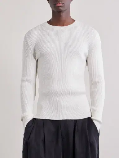 Our Legacy Ribbed Knit Silk Sweater - Men | Thumbnail 3