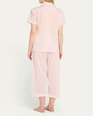 Pour Les Femmes Cotton Lawn Short-Sleeve Crop Pajama Set | Thumbnail 3 Pour Les Femmes Cotton Lawn Short-Sleeve Crop Pajama Set | Thumbnail 3