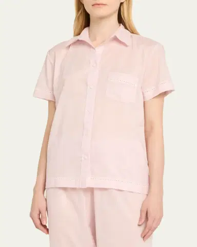 Pour Les Femmes Cotton Lawn Short-Sleeve Crop Pajama Set | Thumbnail 4 Pour Les Femmes Cotton Lawn Short-Sleeve Crop Pajama Set | Thumbnail 4