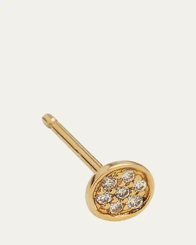 Sydney Evan Single Pave Diamond Disc Stud Earring | Thumbnail 3