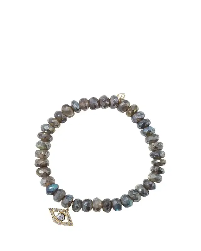 Sydney Evan Mystic Labradorite and Diamond Evil Eye Bracelet