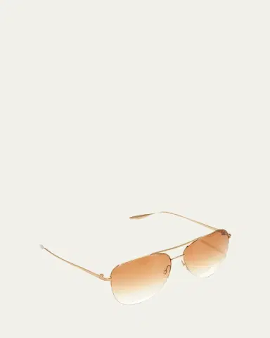 BARTON PERREIRA Chevalier Semi-Rimless Metal Aviator Sunglasses | Thumbnail 2