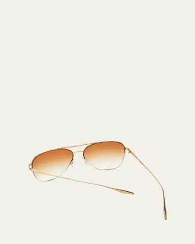 BARTON PERREIRA Chevalier Semi-Rimless Metal Aviator Sunglasses | Thumbnail 3