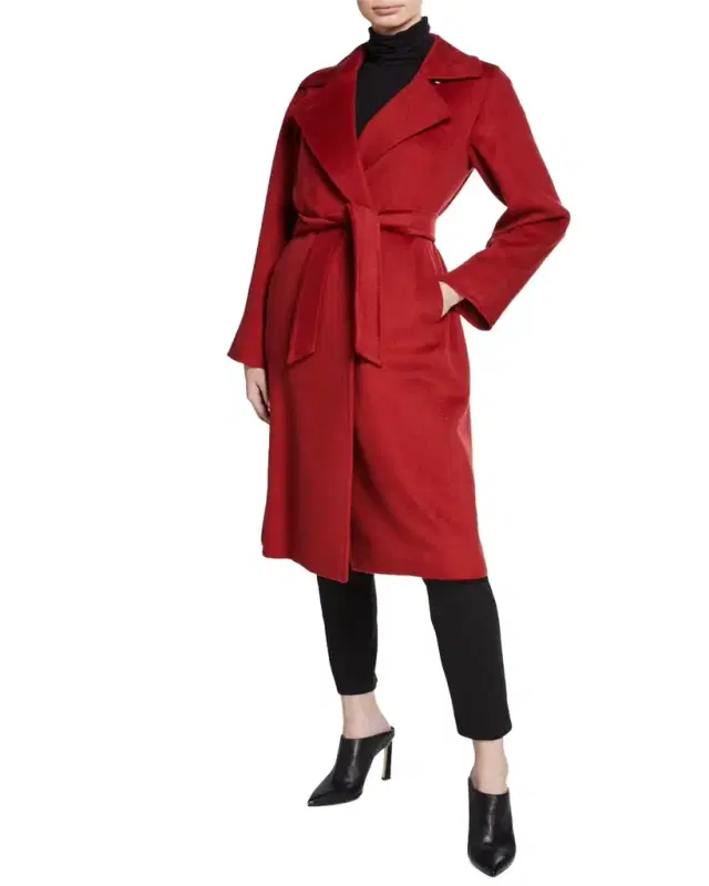 Manuela Camel Hair Belted Wrap Coat