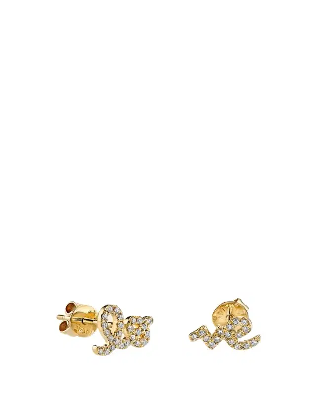 Love Diamond Pave Stud Earrings