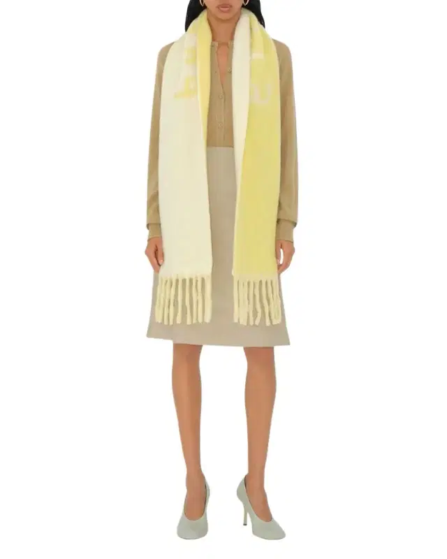 Reversible Fringe Wool Scarf