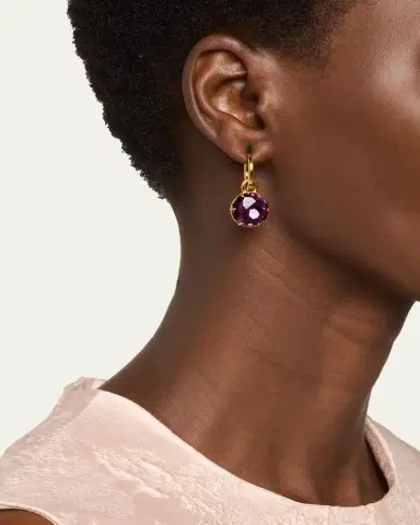 Oscar de la Renta Crystal Mini Hoop Earrings | Thumbnail 2
