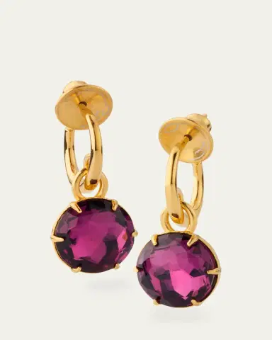 Oscar de la Renta Crystal Mini Hoop Earrings | Thumbnail 3