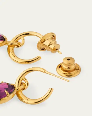 Oscar de la Renta Crystal Mini Hoop Earrings | Thumbnail 4