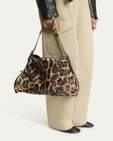 Givenchy Voyou Medium Leopard-Print Goat Hair Shoulder Bag | Thumbnail 2 Givenchy Voyou Medium Leopard-Print Goat Hair Shoulder Bag | Thumbnail 2