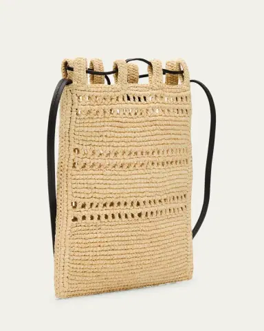 Loewe x Paula's Ibiza Pocket Drawstring Raffia Crossbody Bag | Thumbnail 3