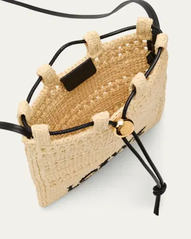 Loewe x Paula's Ibiza Pocket Drawstring Raffia Crossbody Bag | Thumbnail 4