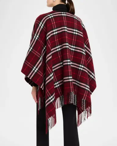 Burberry Charlotte Check Wool Cashmere Cape | Thumbnail 2