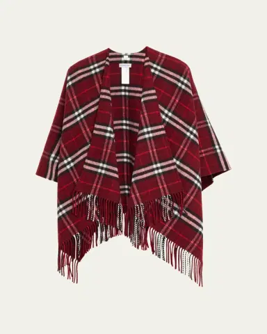 Burberry Charlotte Check Wool Cashmere Cape | Thumbnail 5