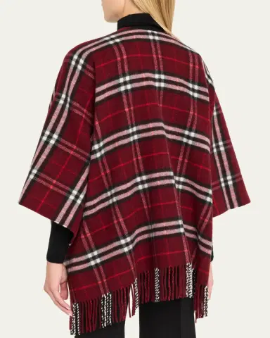 Burberry Charlotte Check Wool Cashmere Cape | Thumbnail 7