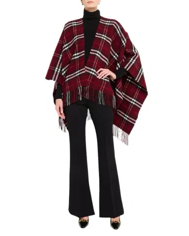 Burberry Charlotte Check Wool Cashmere Cape | Thumbnail 1
