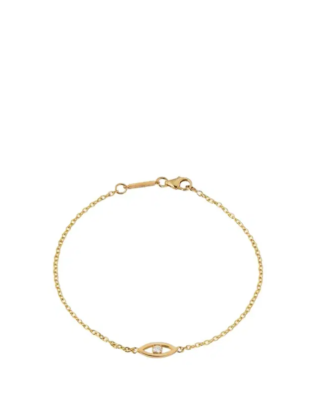 Jennifer Meyer Mini Open Evil Eye Bracelet with Diamond
