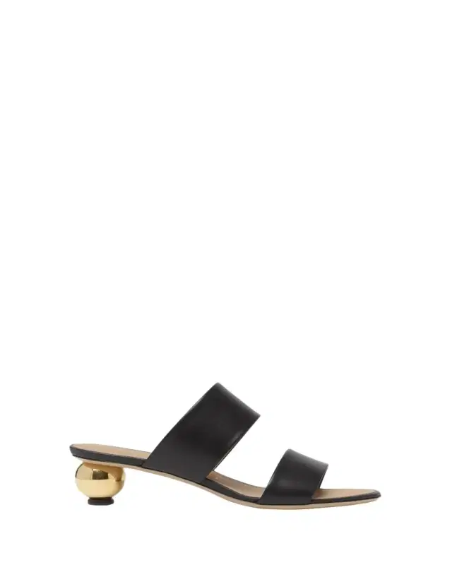 40mm Leather Spherical-Heel Sandals