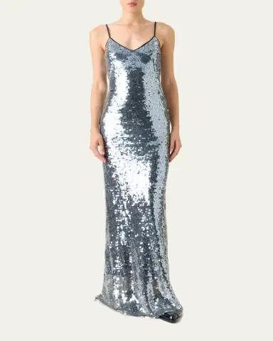 Akris Sequined V-Neck Slip Gown | Thumbnail 2 Akris Sequined V-Neck Slip Gown | Thumbnail 2