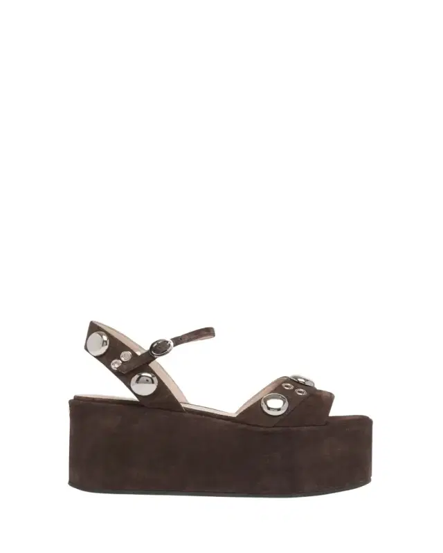 80mm Studded Suede Platform Sandals