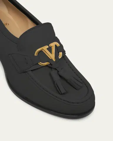 Valentino Garavani 60mm VLogo Signature Leather Block-Heel Penny Loafers | Thumbnail 3 Valentino Garavani 60mm VLogo Signature Leather Block-Heel Penny Loafers | Thumbnail 3