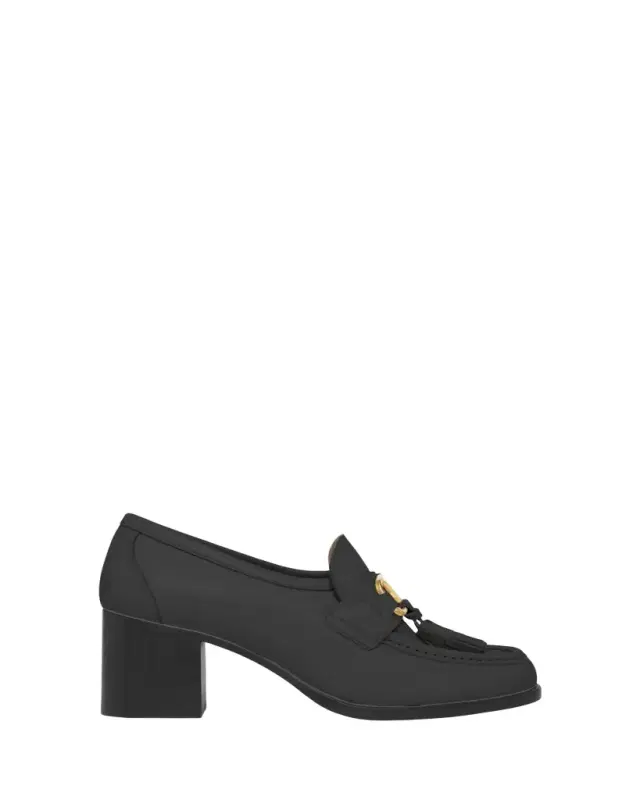 Valentino Garavani 60mm VLogo Signature Leather Block-Heel Penny Loafers