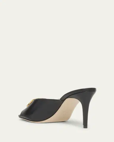 Valentino Garavani 80mm VLogo Signature Leather Mule Pumps | Thumbnail 2 Valentino Garavani 80mm VLogo Signature Leather Mule Pumps | Thumbnail 2