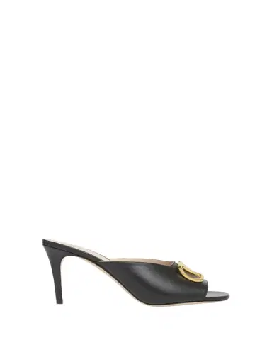 Valentino Garavani 80mm VLogo Signature Leather Mule Pumps | Thumbnail 1 Valentino Garavani 80mm VLogo Signature Leather Mule Pumps | Thumbnail 1