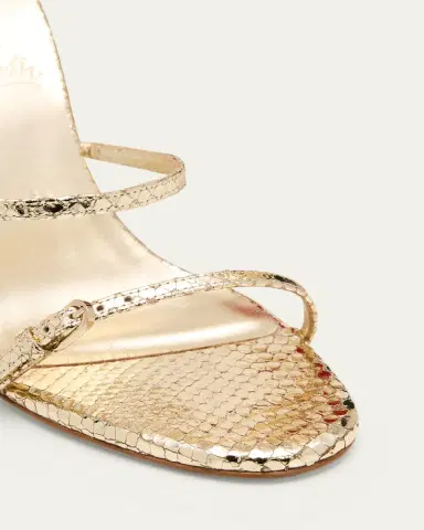Christian Louboutin 100mm Millenium Strappy Embossed Metallic Leather Sandals | Thumbnail 5