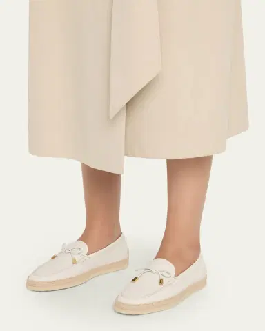 Tod's Leather and Raffia Loafers | Thumbnail 2 Tod's Leather and Raffia Loafers | Thumbnail 2