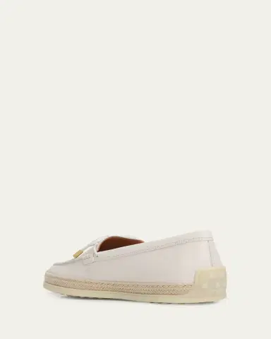 Tod's Leather and Raffia Loafers | Thumbnail 4 Tod's Leather and Raffia Loafers | Thumbnail 4