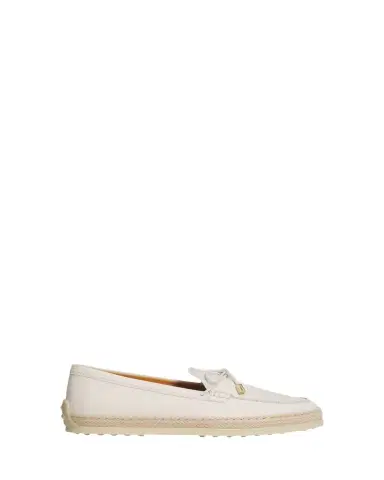 Tod's Leather and Raffia Loafers | Thumbnail 1 Tod's Leather and Raffia Loafers | Thumbnail 1