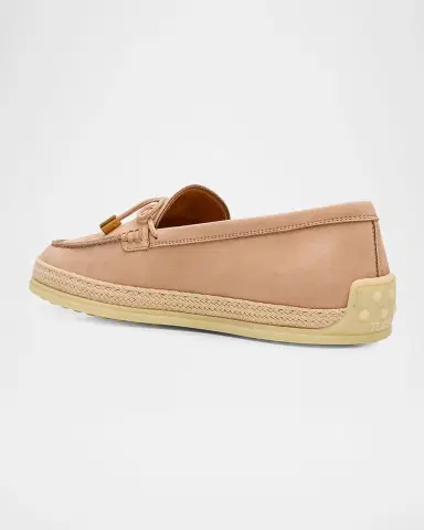 Tod's Nubuck Suede and Raffia Loafers | Thumbnail 4 Tod's Nubuck Suede and Raffia Loafers | Thumbnail 4