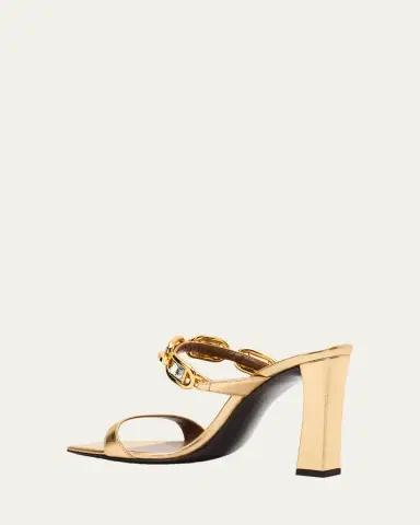 Giuseppe Zanotti 90mm Jewel Metallic Leather Sandals | Thumbnail 2