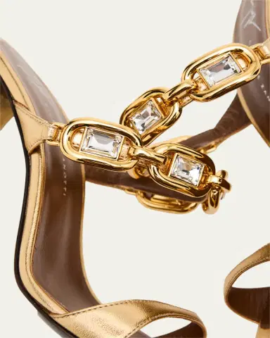 Giuseppe Zanotti 90mm Jewel Metallic Leather Sandals | Thumbnail 3