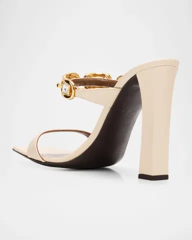 Giuseppe Zanotti 90mm Jewel Metallic Leather Sandals | Thumbnail 6