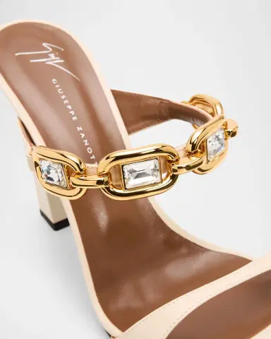 Giuseppe Zanotti 90mm Jewel Metallic Leather Sandals | Thumbnail 7
