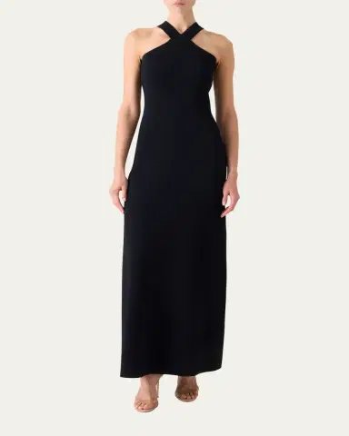 Akris Crisscross Knit Halter Maxi Dress | Thumbnail 2 Akris Crisscross Knit Halter Maxi Dress | Thumbnail 2